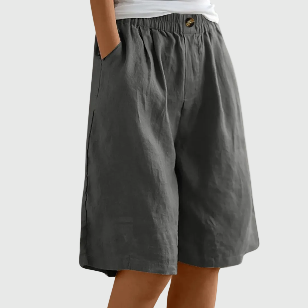 Luviaren™ | Knielange Baumwoll-Leinen Shorts