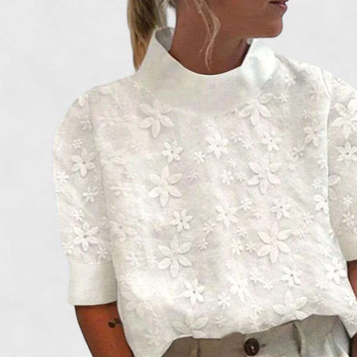 Luvina™ | Damen Bluse mit Stehkragen