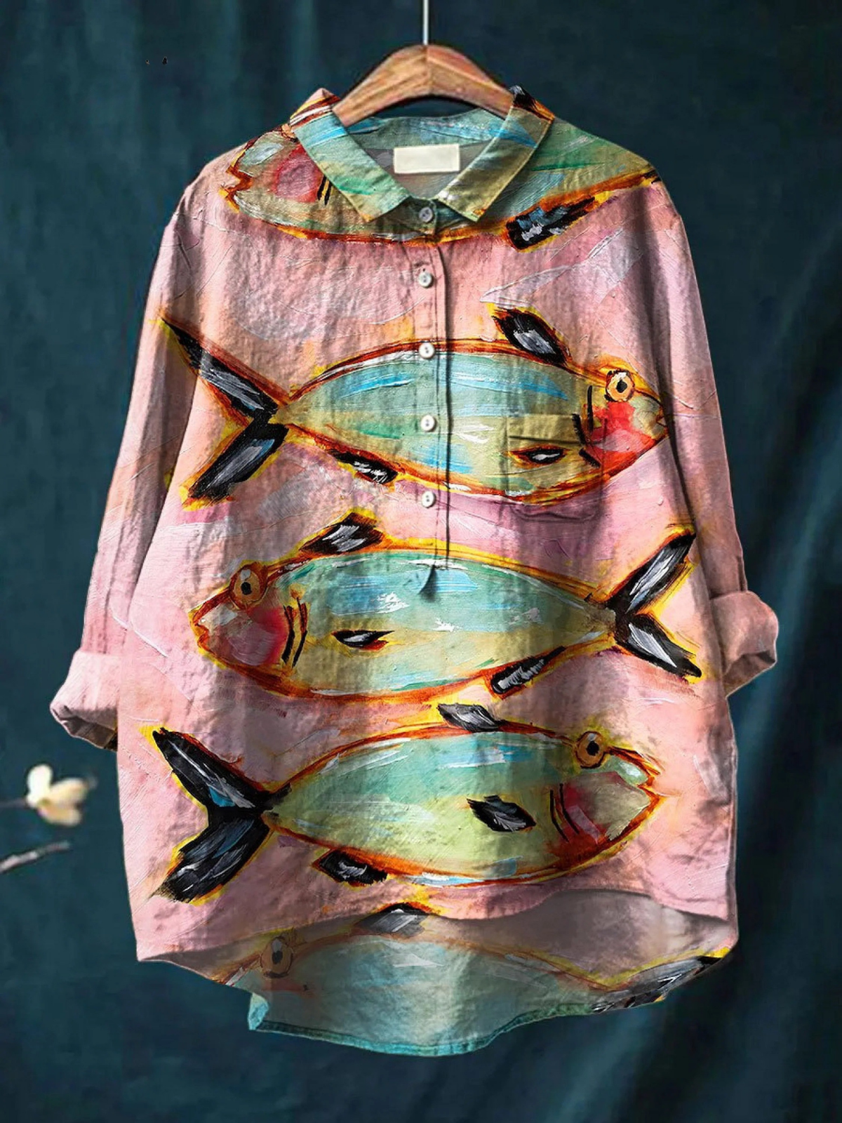 Aurelis™ | Vintage Fisch-Print Shirt
