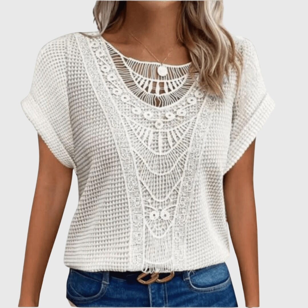 Luviaren™ | Ibiza-Bluse mit Spitzenverzierungen