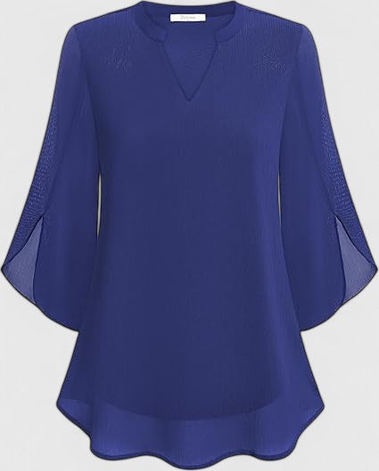 Luviaren™ | Damen Bluse Carla mit V-Ausschnitt und A-Linien-Schnitt
