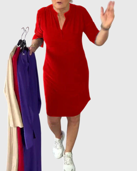 Valerien™ | Figurbetontes V-Ausschnittkleid