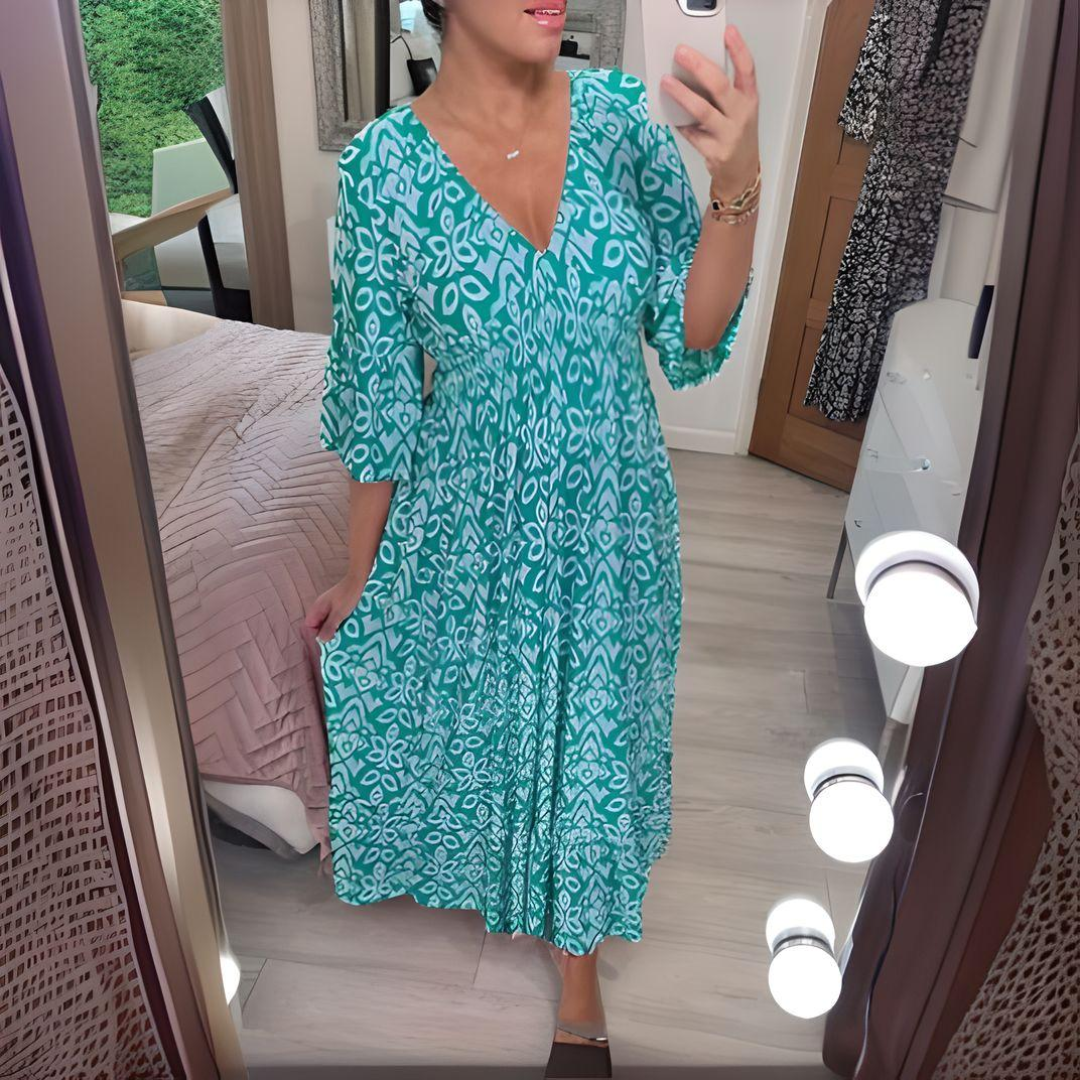 Leni | Ausgestelltes und figurbetontes Boho-Kleid für Damen
