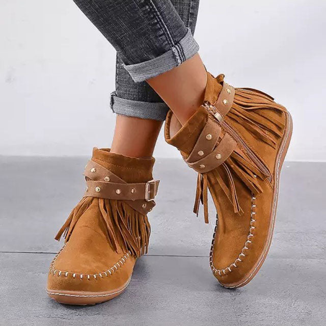 Lina | Stilvolle Fransen-Stiefeletten im modernen Boho-Chic