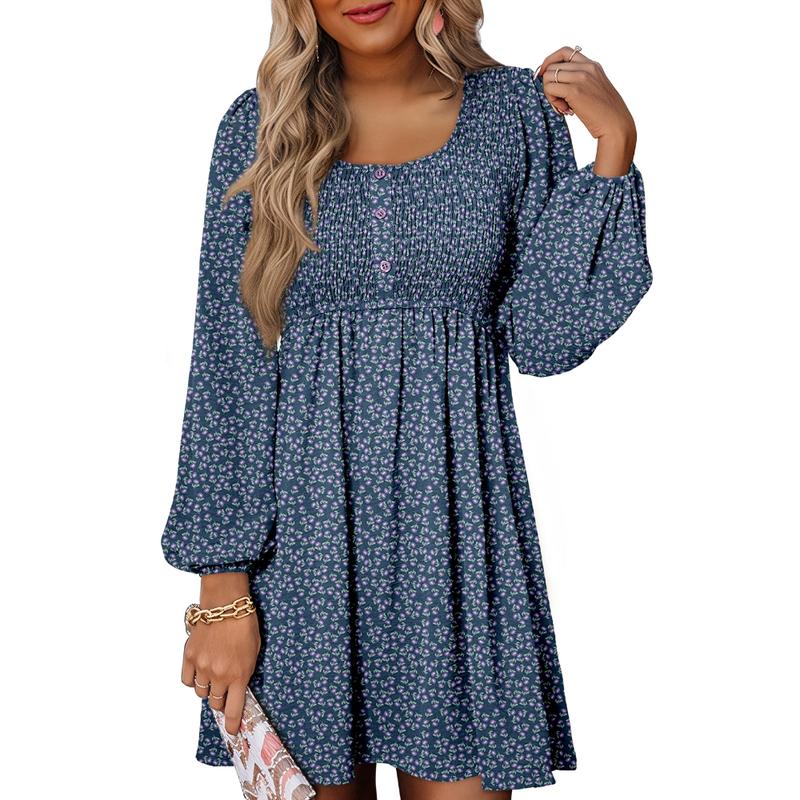 Marie | Romantisches gesmoktes Kleid mit Empire-Taille