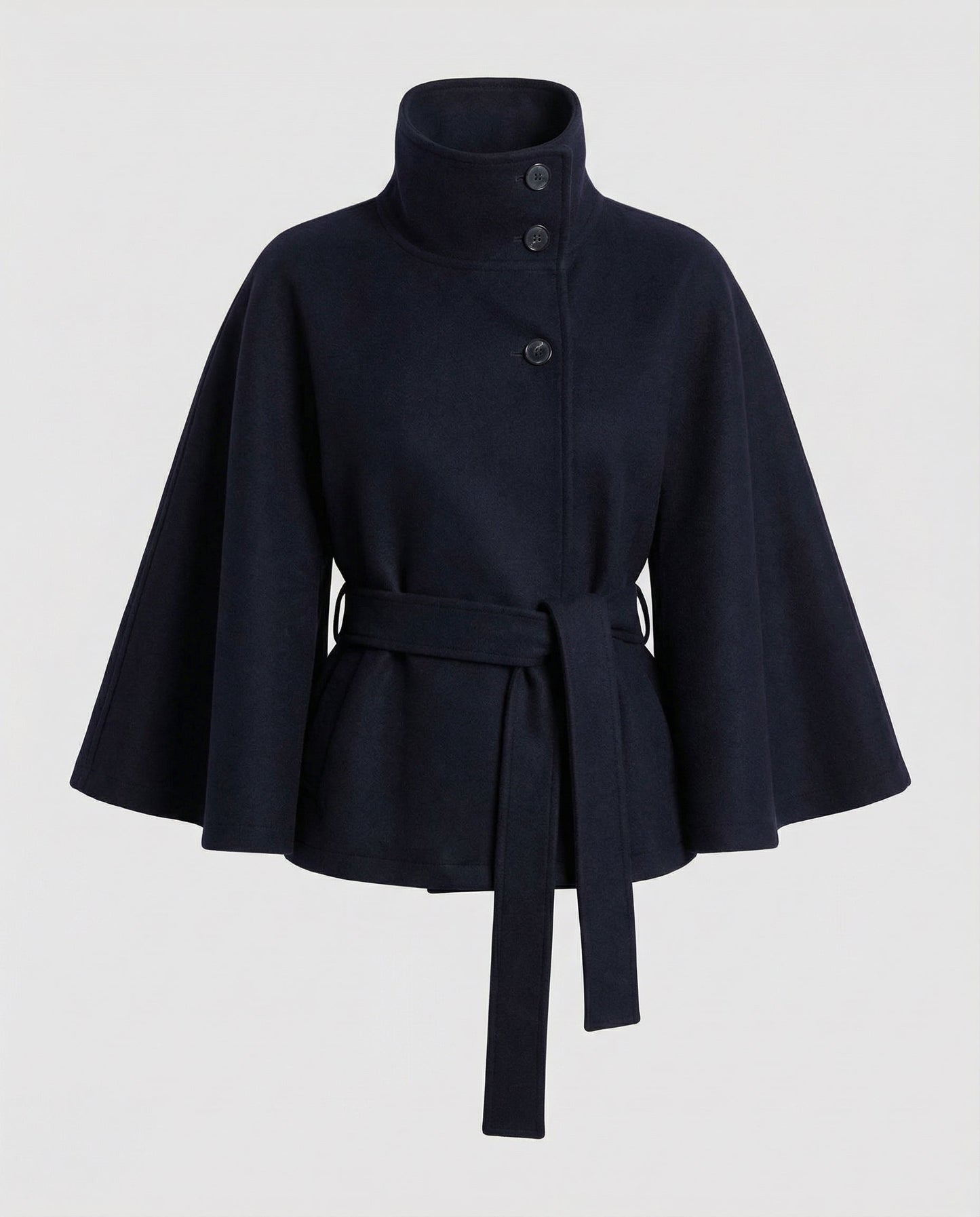 Maria | Elegante Woll-Wickeljacke mit markantem Stehkragen
