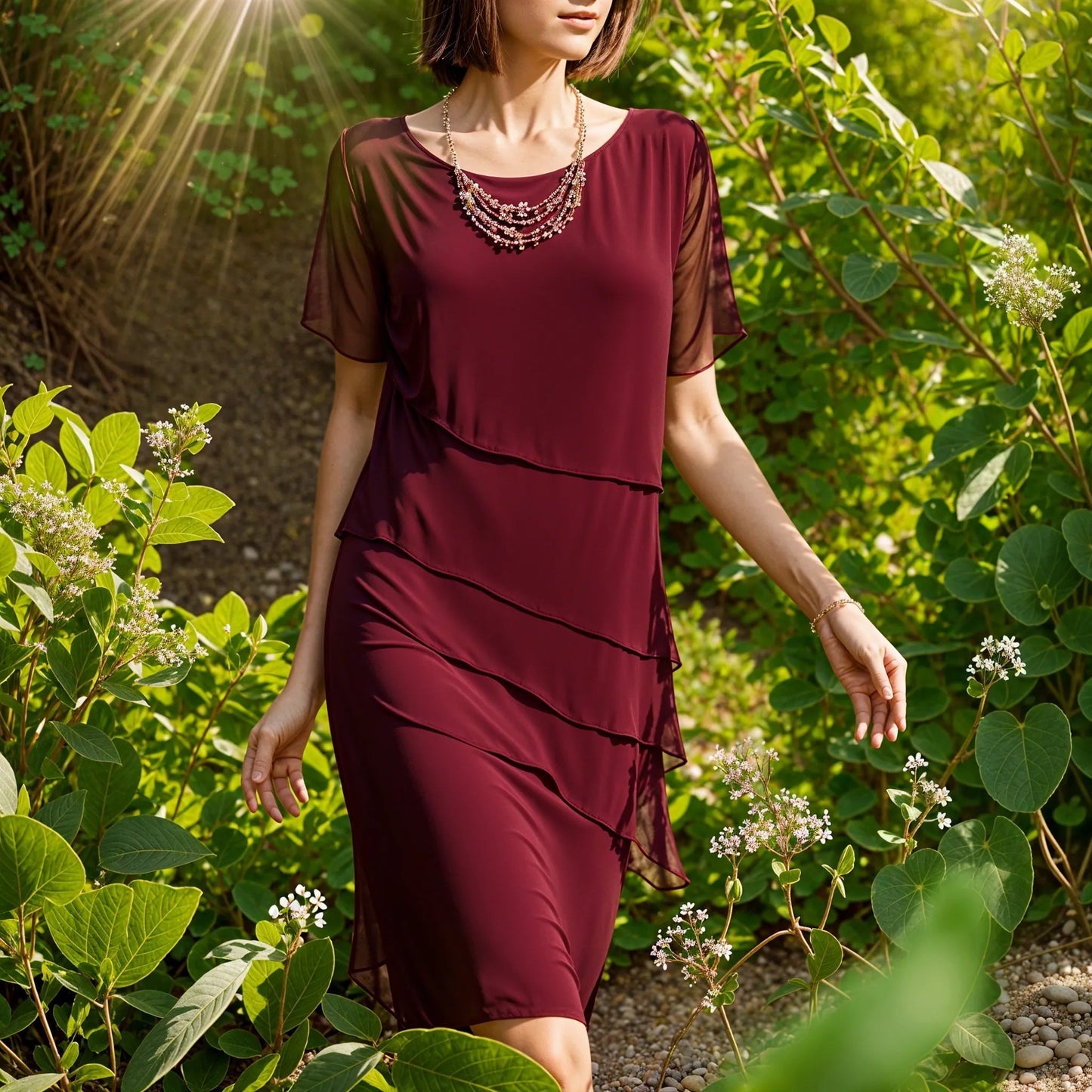Isabella | Elegantes Festkleid mit asymmetrischer Overlay-Optik