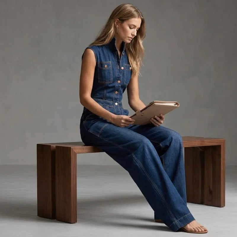 Leni | Bequemer & Stilvoller Damen Jeans-Jumpsuit