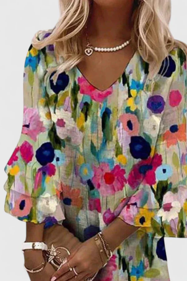 Elena | Leichtes florales Minikleid für sommerliche Eleganz