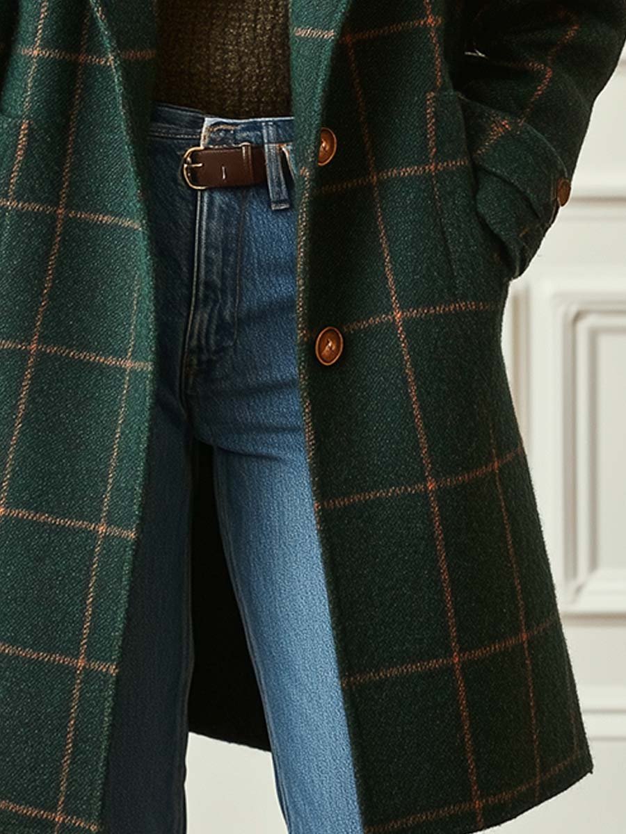 Isabella | Eleganter Tweed-Mantel mit zeitlosem Karomuster