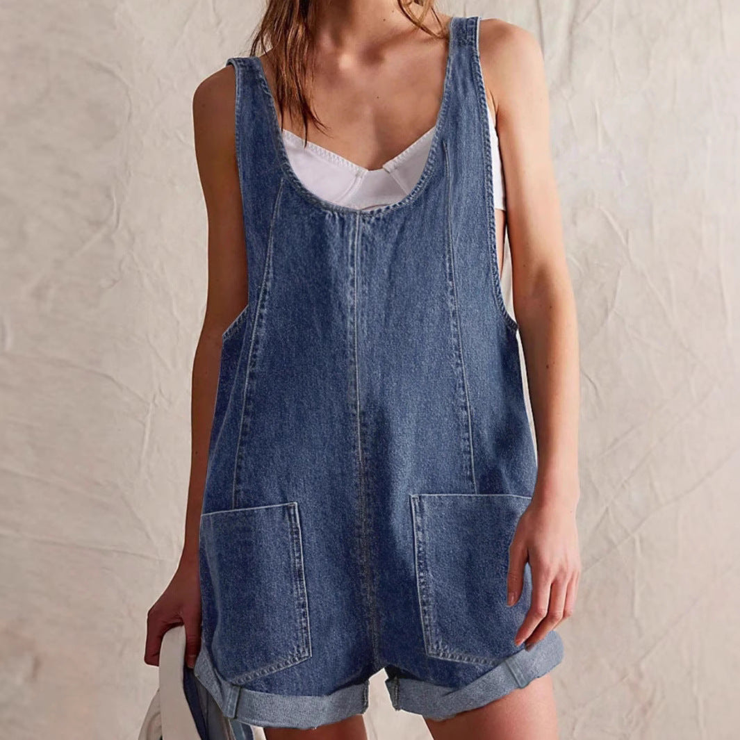 Mara | Lässiger Denim-Strampler für mühelosen Sommer-Style