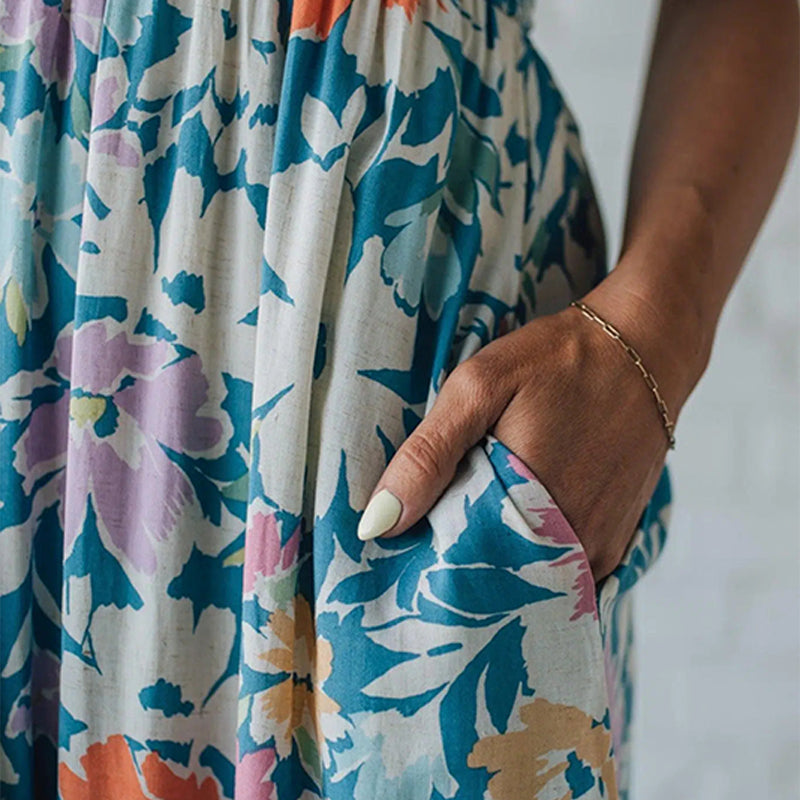 Marina | Feminines Maxikleid mit Blumenmuster