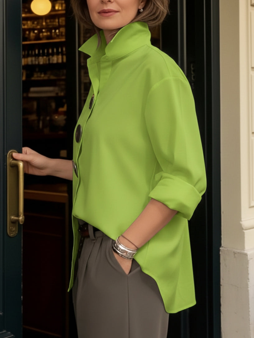 Elena | Elegantes Stehkragen-Hemd für moderne Looks