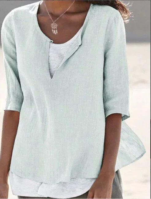 George | Exklusive Leinenmix-Bluse im Lagen-Look