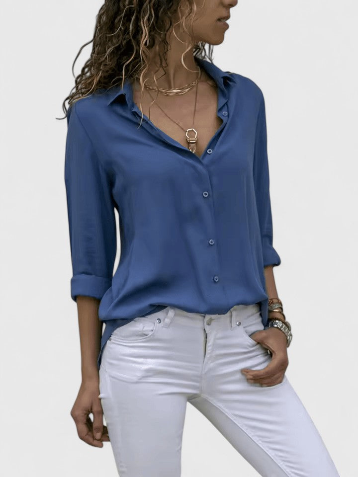 Luviaren™ | Chiffonbluse mit V-Ausschnitt