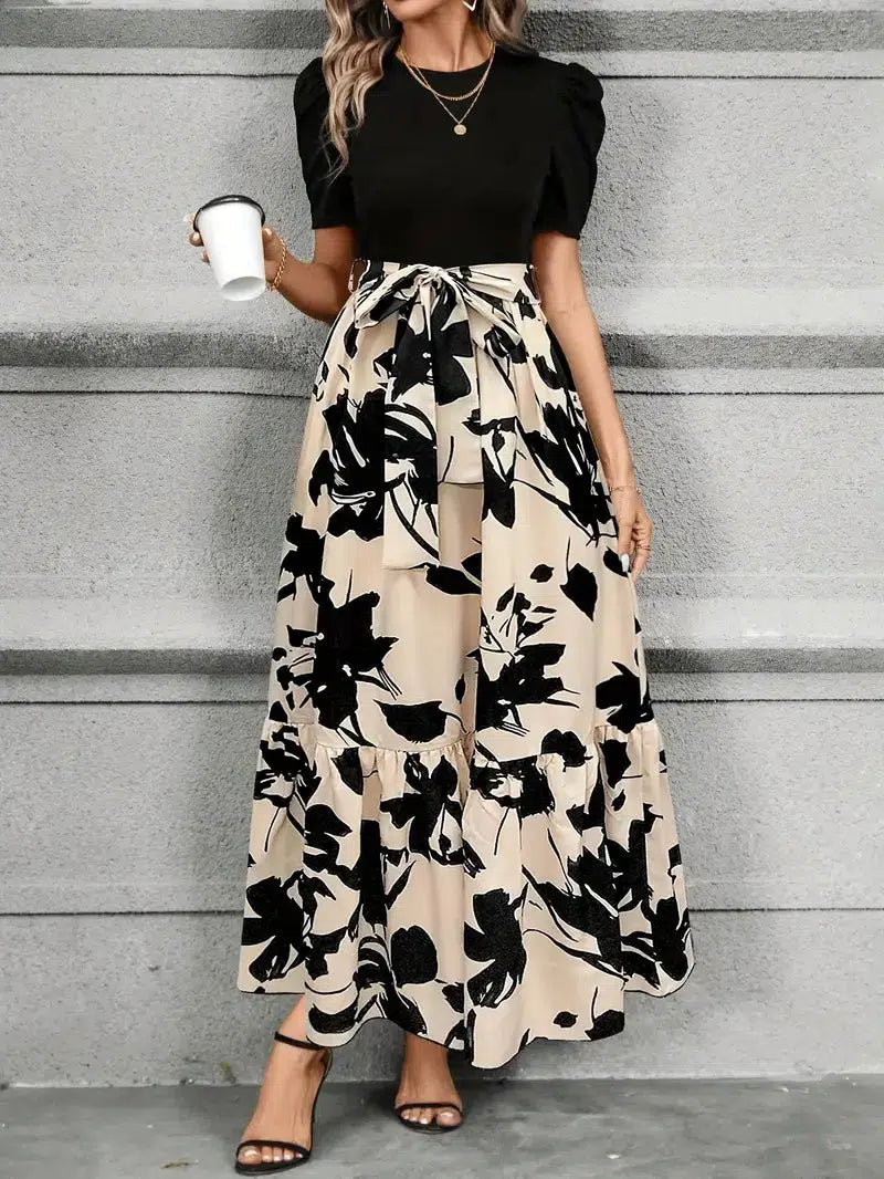 Ivy | Elegantes Maxi-Kleid mit botanischem Print