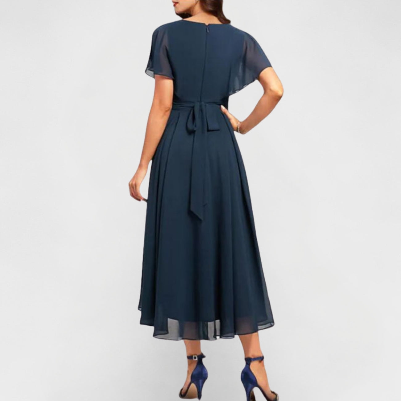 Maria | Elegantes V-Ausschnitt Midikleid