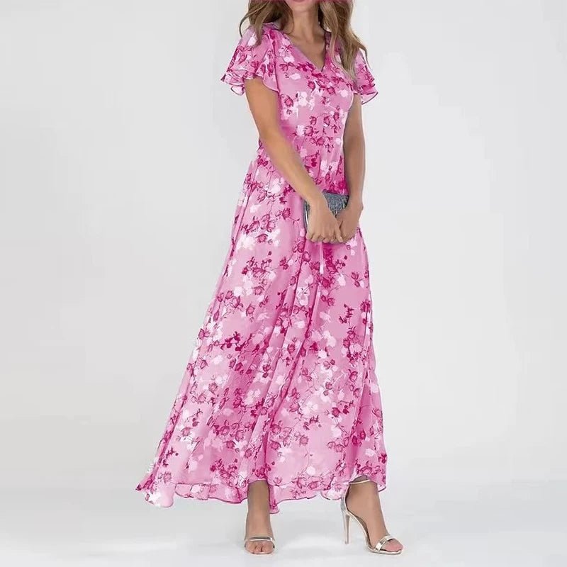 Aurelis™ | Elegantes Maxikleid mit V-Ausschnitt