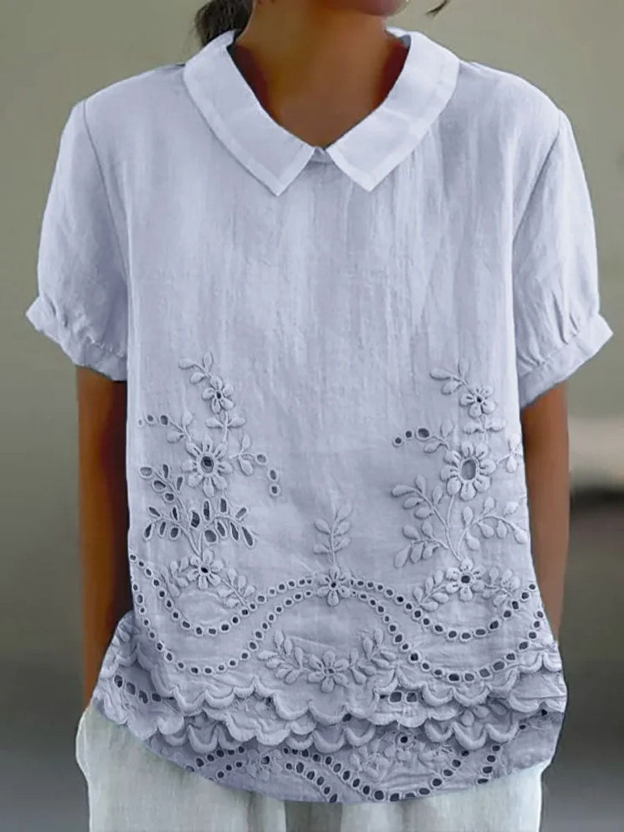 Aurelis™ | Damen Shirt mit floraler Stickerei