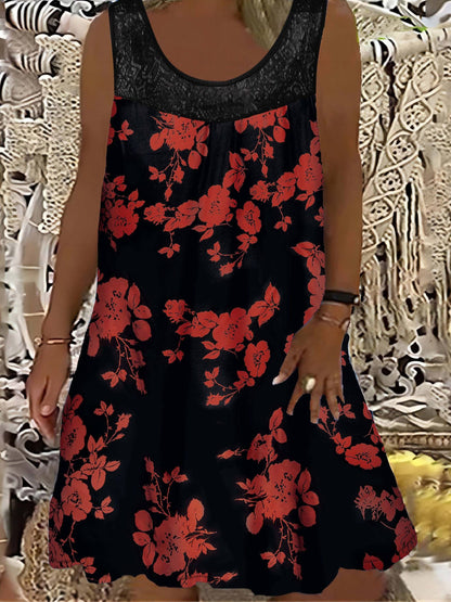 Luviaren™ | Ärmelloses Midikleid mit Blumenmuster
