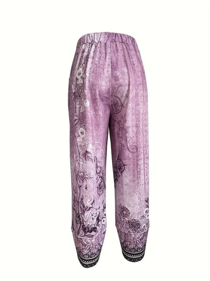 Lindenfeld™ | Elegante Caprihose mit Blumenmuster