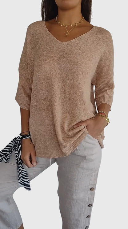 Valerien™ | Damen Stricktop mit V-Ausschnitt