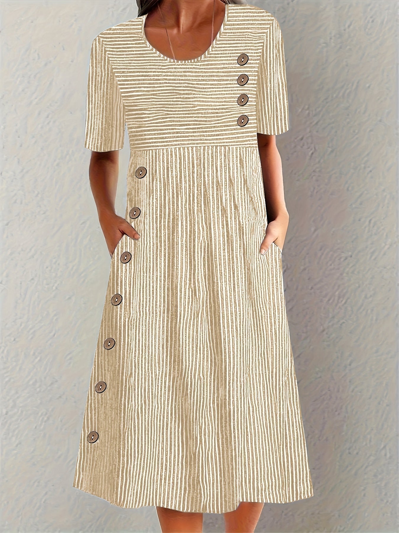 Nordwelle™ | Gestreiftes Midi-Sommerkleid