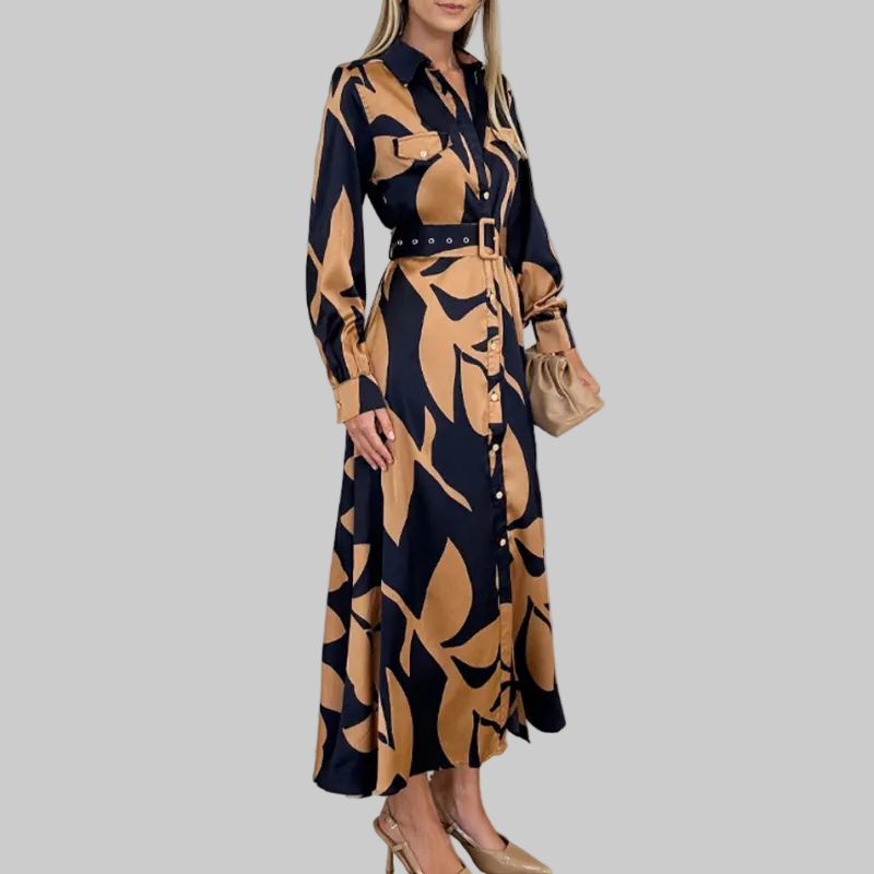 Luviaren™ | Elegantes Riviera Midikleid mit Knopfleiste