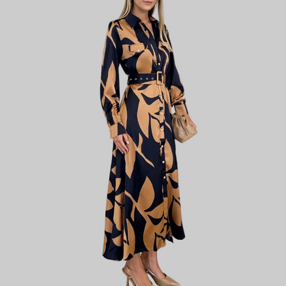 Luviaren™ | Elegantes Riviera Midikleid mit Knopfleiste