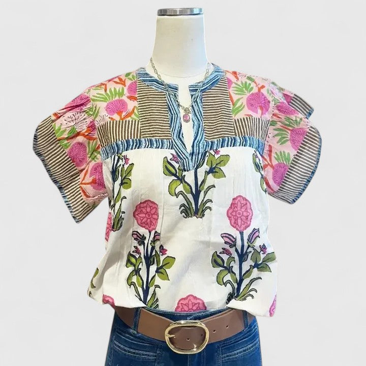 Luviaren™ | Damen Bluse mit Stickerei im Boho-Stil