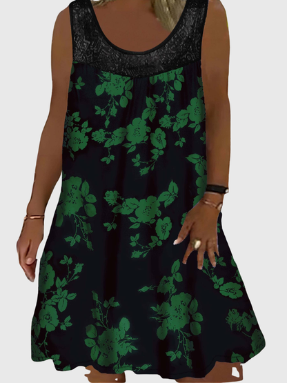 Luviaren™ | Ärmelloses Midikleid mit Blumenmuster