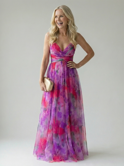 Klaravell™ | Ärmelloses Maxikleid mit Wickeloberteil