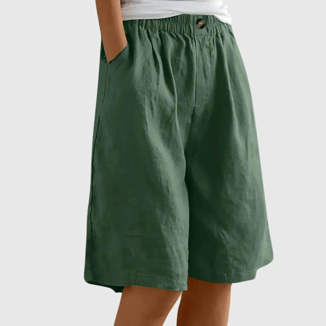 Luviaren™ | Knielange Baumwoll-Leinen Shorts