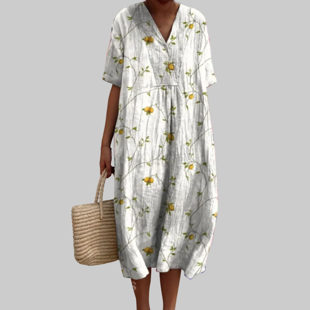 Luviaren™ | Sommerkleid mit Blumenmuster und V-Ausschnitt