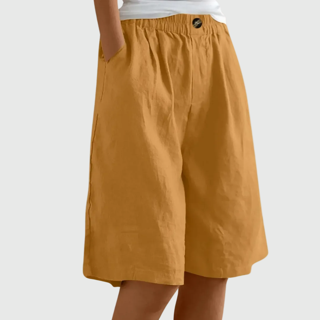 Luviaren™ | Knielange Baumwoll-Leinen Shorts