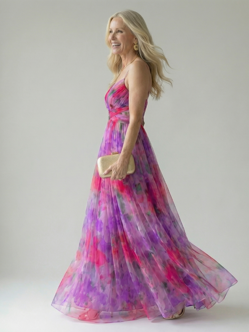 Klaravell™ | Ärmelloses Maxikleid mit Wickeloberteil