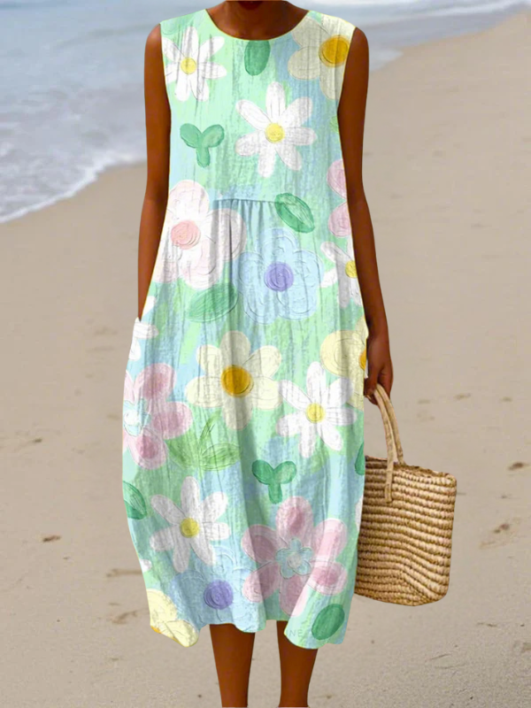 Luviaren™ | Florales Midi-Kleid