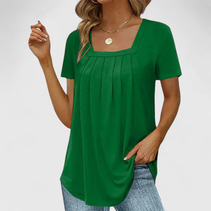 Aurelis™ | Sommerbluse mit Quadratausschnitt und Falten