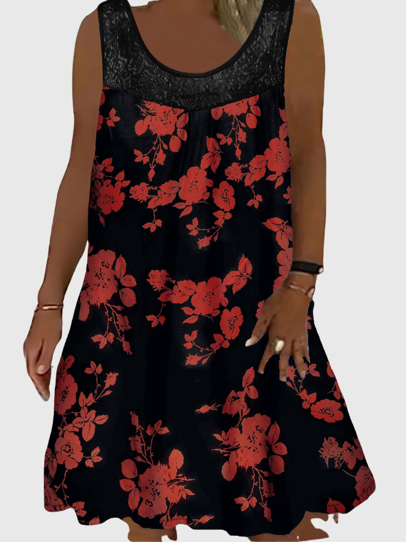 Luviaren™ | Ärmelloses Midikleid mit Blumenmuster