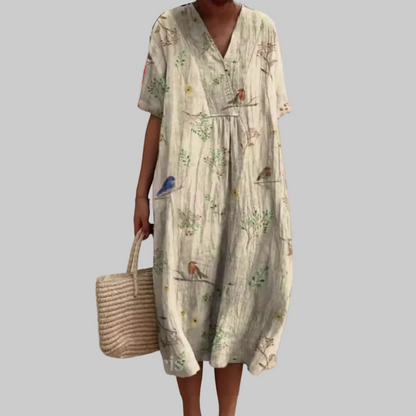 Luviaren™ | Sommerkleid mit Blumenmuster und V-Ausschnitt