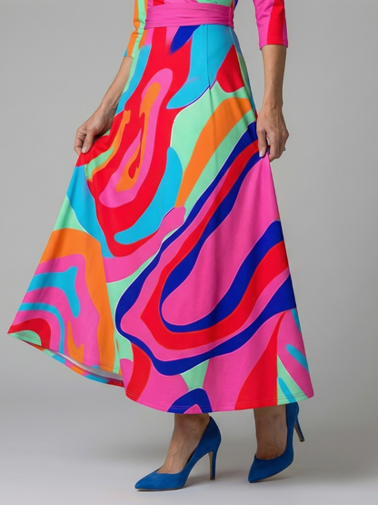 Luviaren™ | Midi-Kleid mit Wickel-Ausschnitt und Blumenmuster