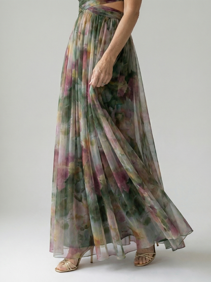 Klaravell™ | Ärmelloses Maxikleid mit Wickeloberteil