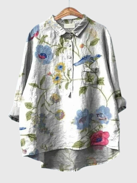 Kronberg™ | Damen Bluse mit Blumenmuster und Knopfleiste