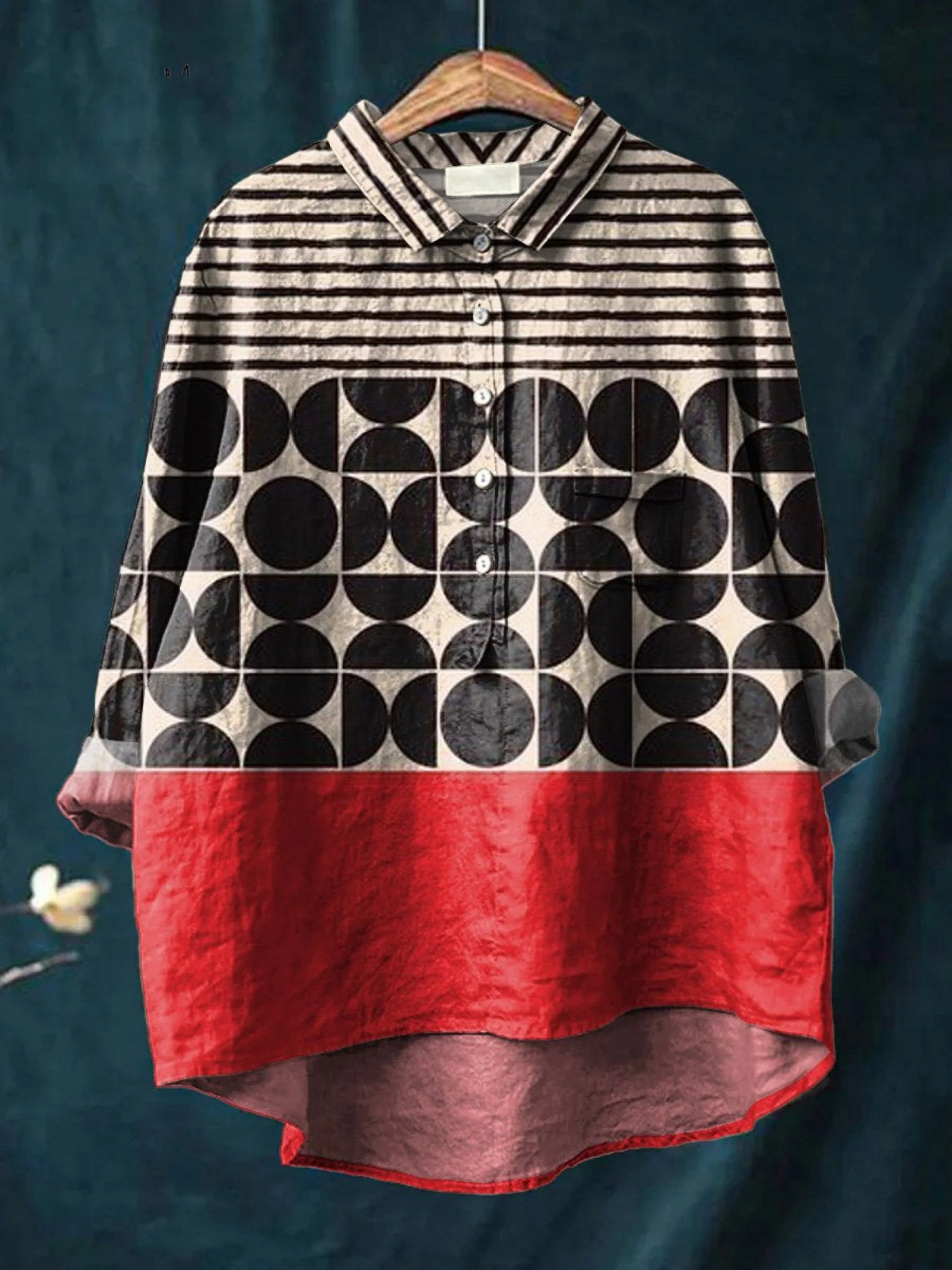 Aurelis™ | Damen Bluse mit geometrischem Muster und luftiger Passform