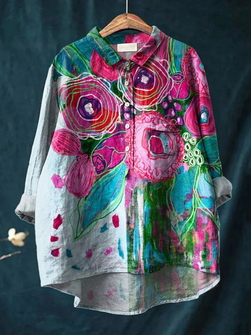 Aurelis™ | Damen Freizeitshirt mit floralem Kunstdruck