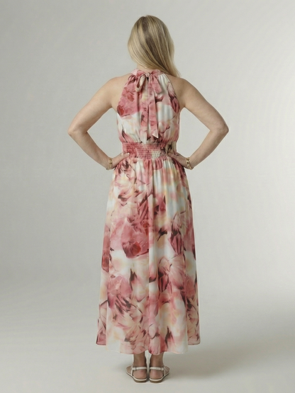 Aurelis™ | Midi Kleid mit Halterneck und geraffter Taille