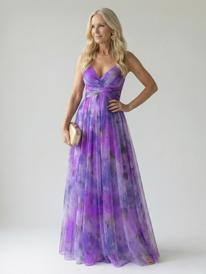 Klaravell™ | Ärmelloses Maxikleid mit Wickeloberteil