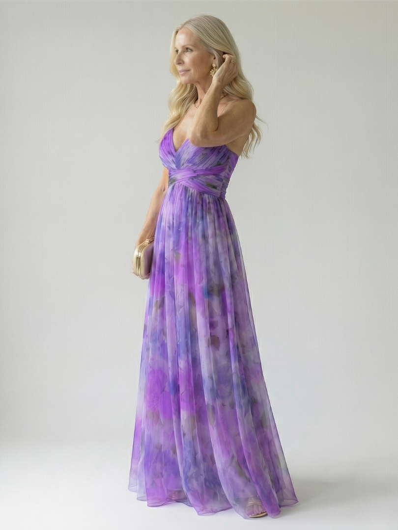 Klaravell™ | Ärmelloses Maxikleid mit Wickeloberteil
