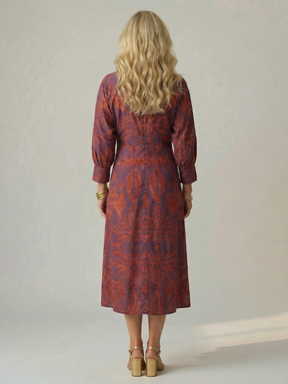 Aurelis™ | Midi Wickelkleid mit Langarm und Muster