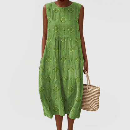 Lindenberg™ | Ärmelloses Sommerkleid mit Stickerei und Taschen